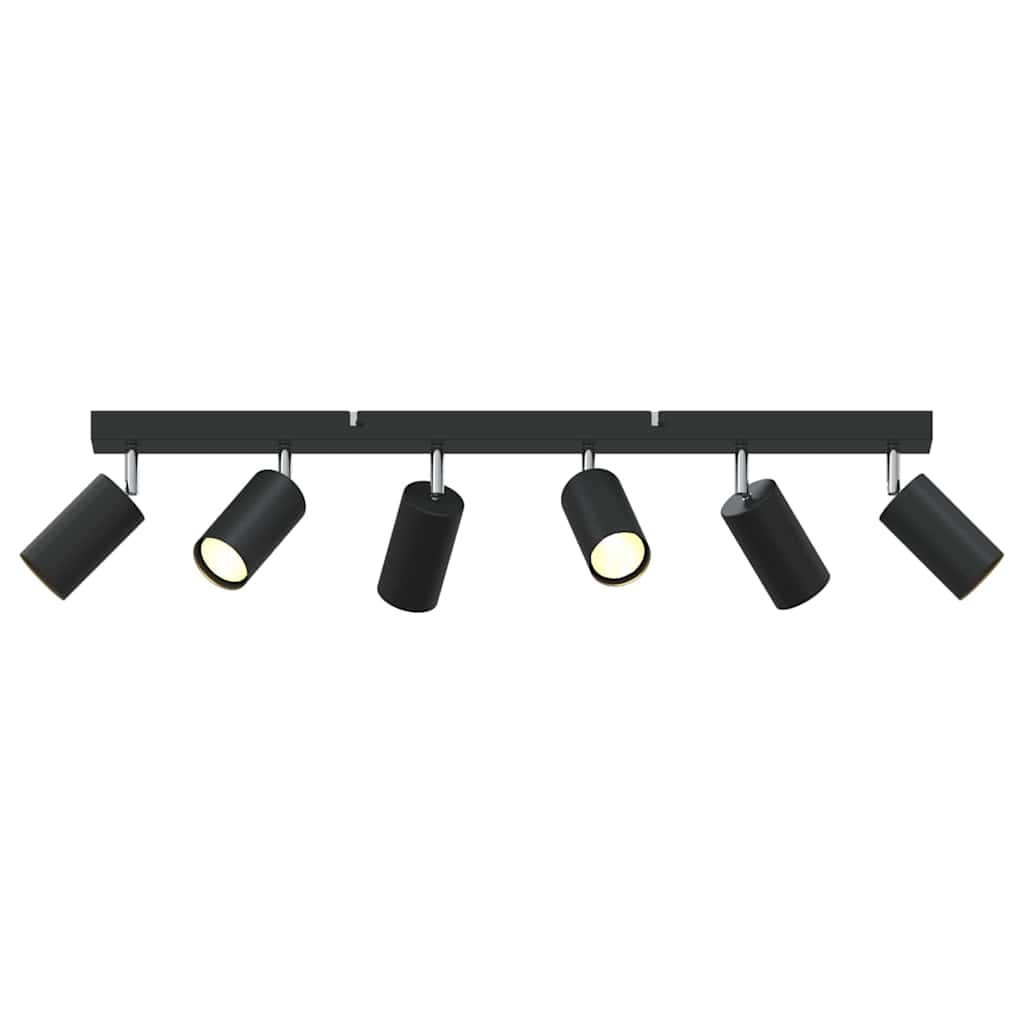 Ceiling Spotlight with Spotlights Black 73 x 6 x 16 cm Metal