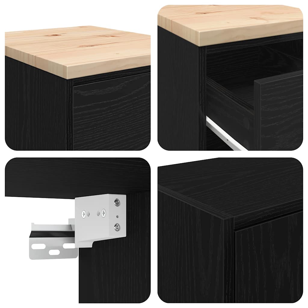 Garage Cabinets 2 pcs Black Engineered Wood