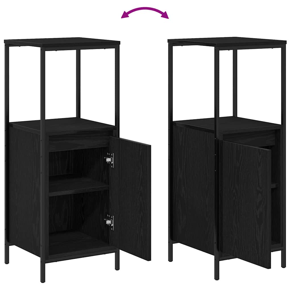 Bathroom Furniture Set 5 pcs Black Engineered wood
