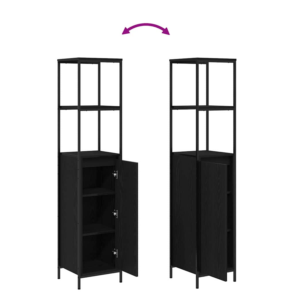 Bathroom Furniture Set 5 pcs Black Oak 36 x 35 x 165 cm