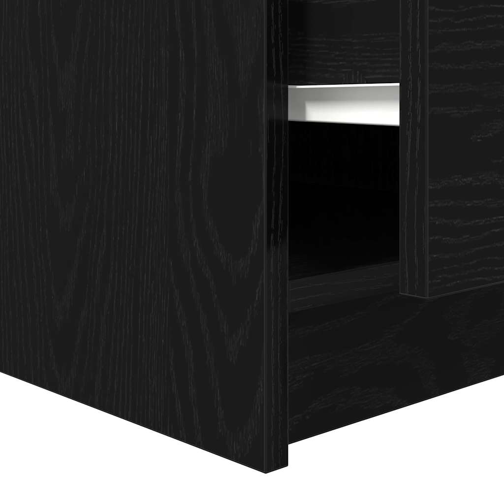 Coffee Table with Drawers Black Oak 70.5x70x40 cm