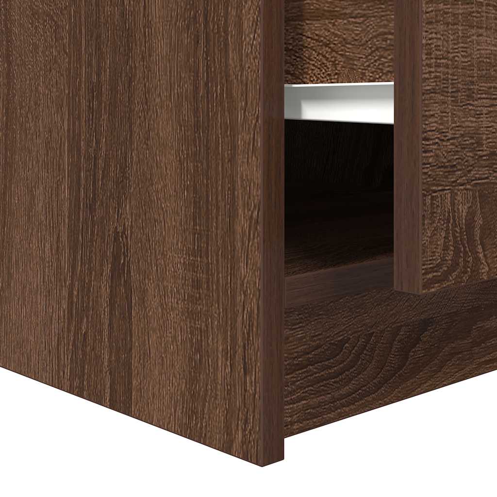Coffee Table with Drawers Brown Oak 70.5x70x40 cm