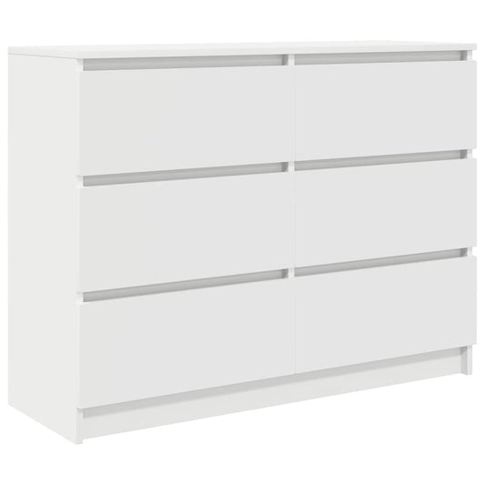 Sideboard White 100x35x76 cm Engineered Wood