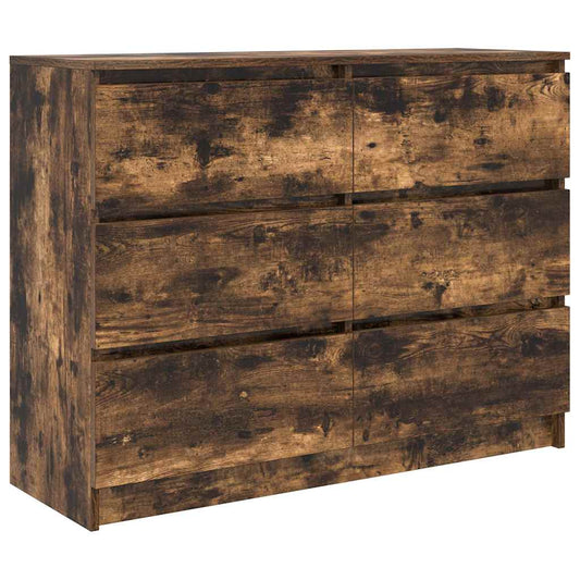Sideboard Smoked Oak 100x35x76 cm Engineered Wood