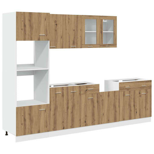 7 Piece Kitchen Cabinet Set Lyon Artisan Oak Engineered Wood