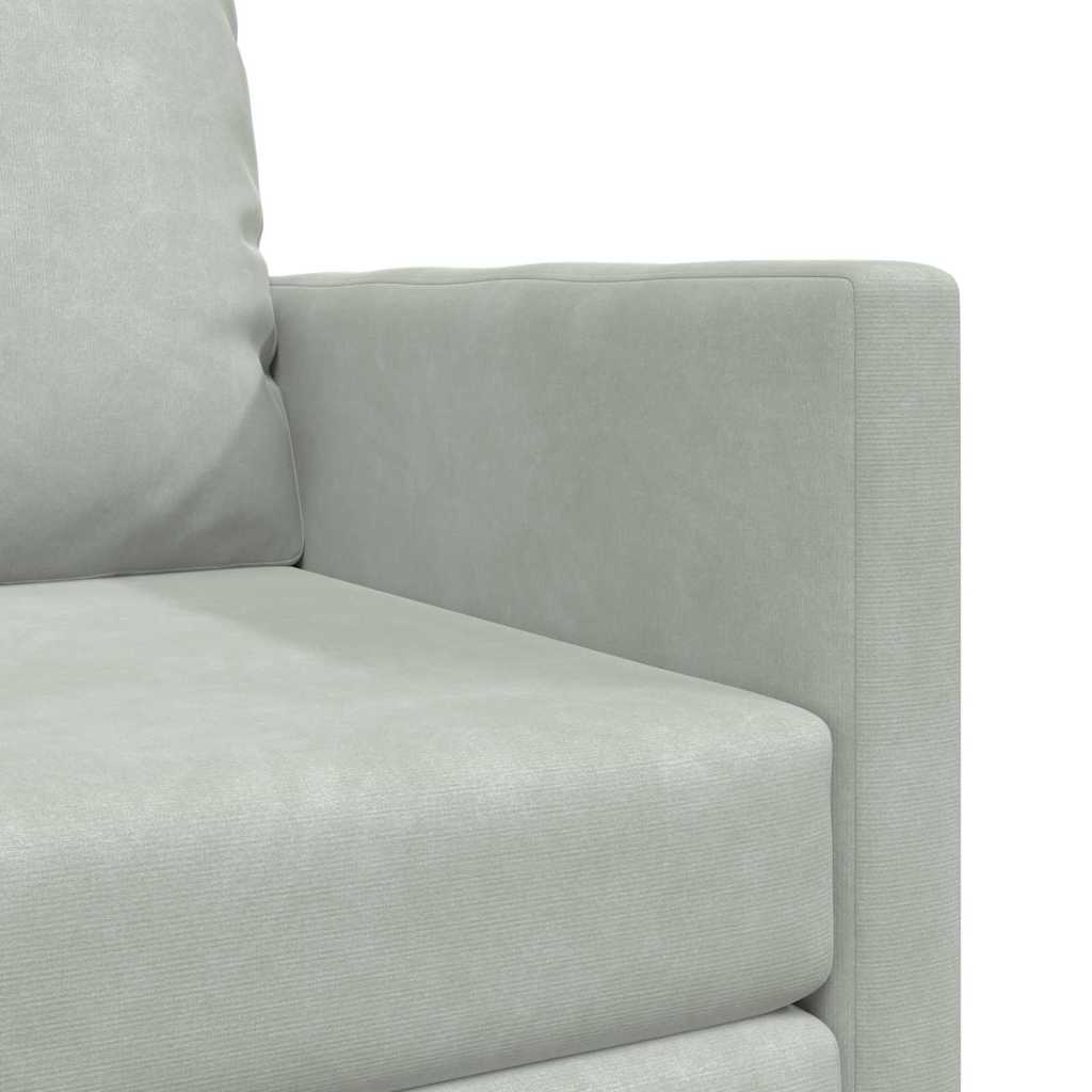 Floor Sofa Bed with Cushion Light grey 74 x 77 x 81 cm Velvet