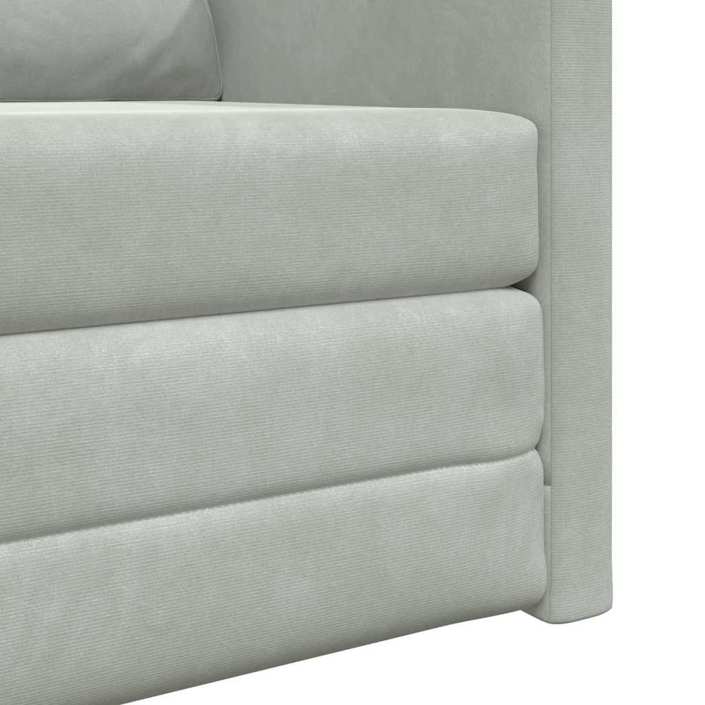 Floor Sofa Bed with Cushion Light grey 74 x 77 x 81 cm Velvet