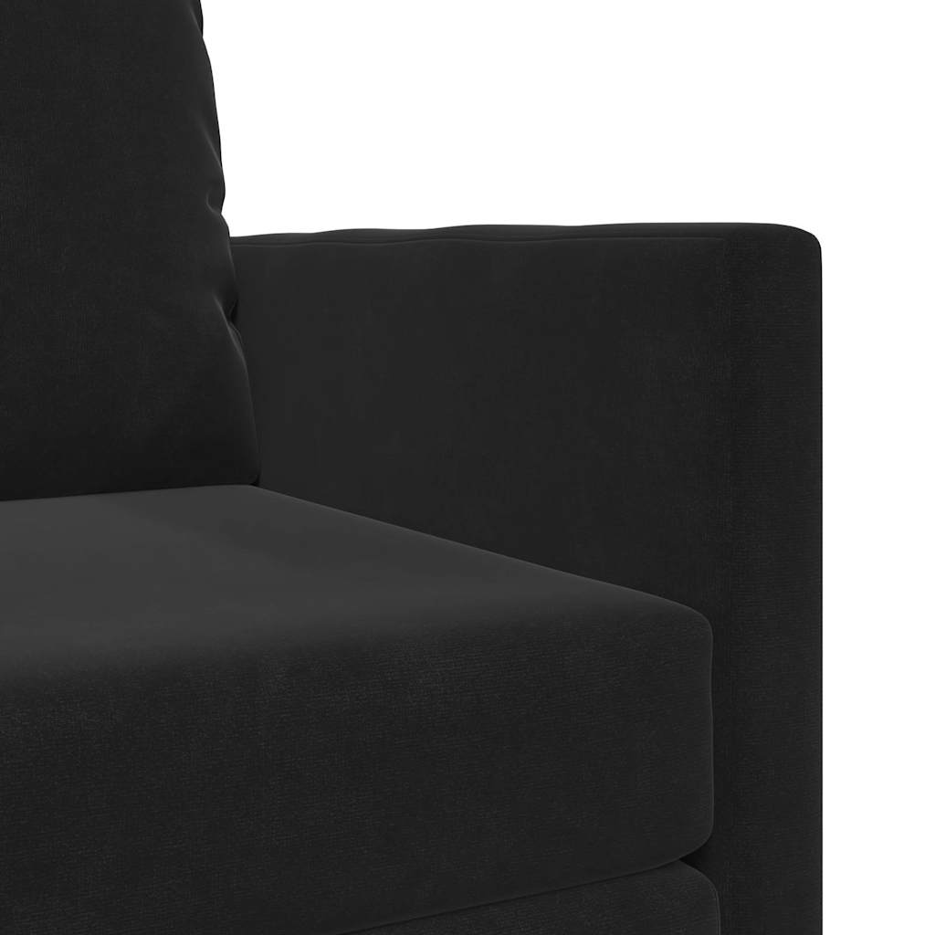 Floor Sofa Bed with Cushion Black 74 x 77 x 81 cm Velvet