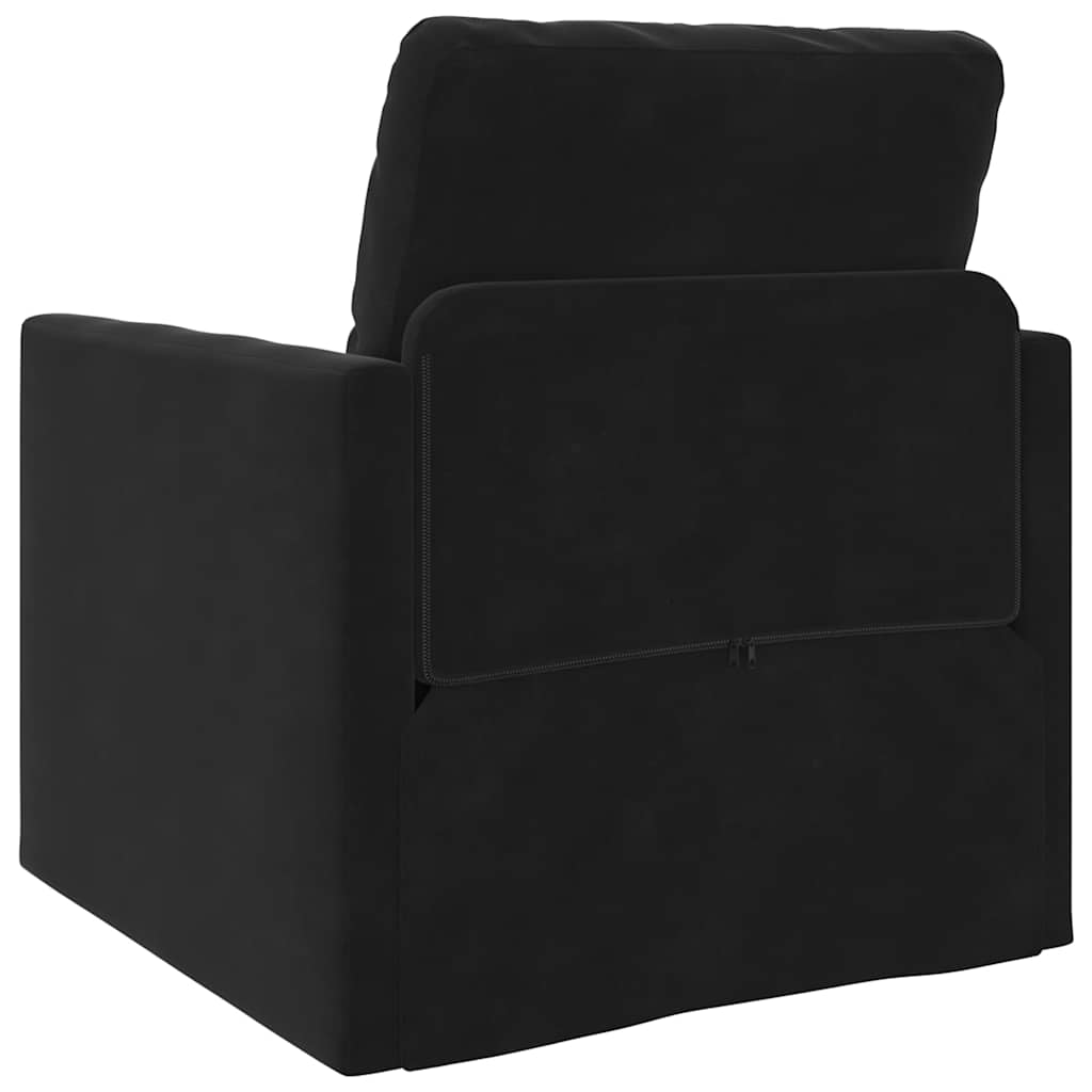 Floor Sofa Bed with Cushion Black 74 x 77 x 81 cm Velvet