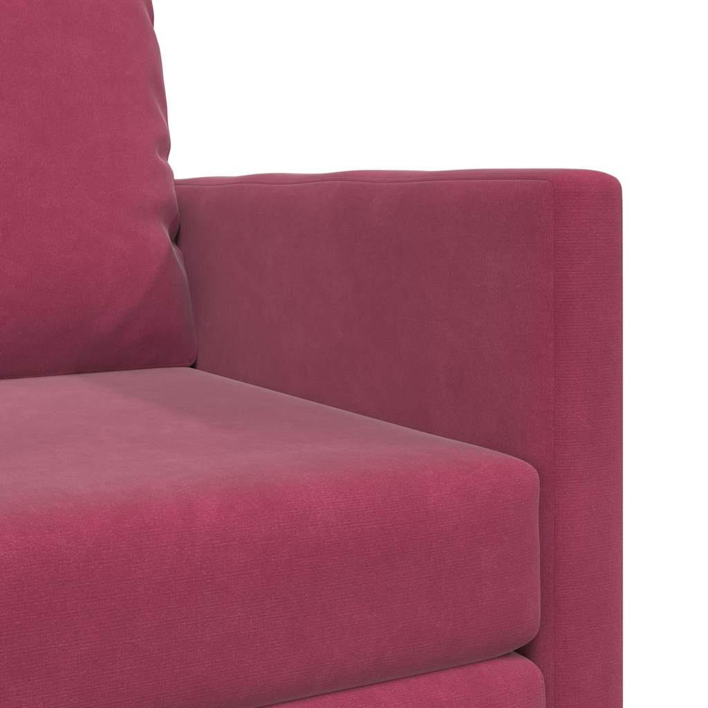 Floor Sofa Bed with Cushion Wine red 74 x 77 x 81 cm Velvet