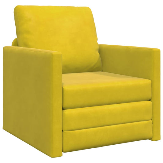 Floor Sofa Bed with Cushion Dark yellow 74 x 77 x 81 cm Velvet