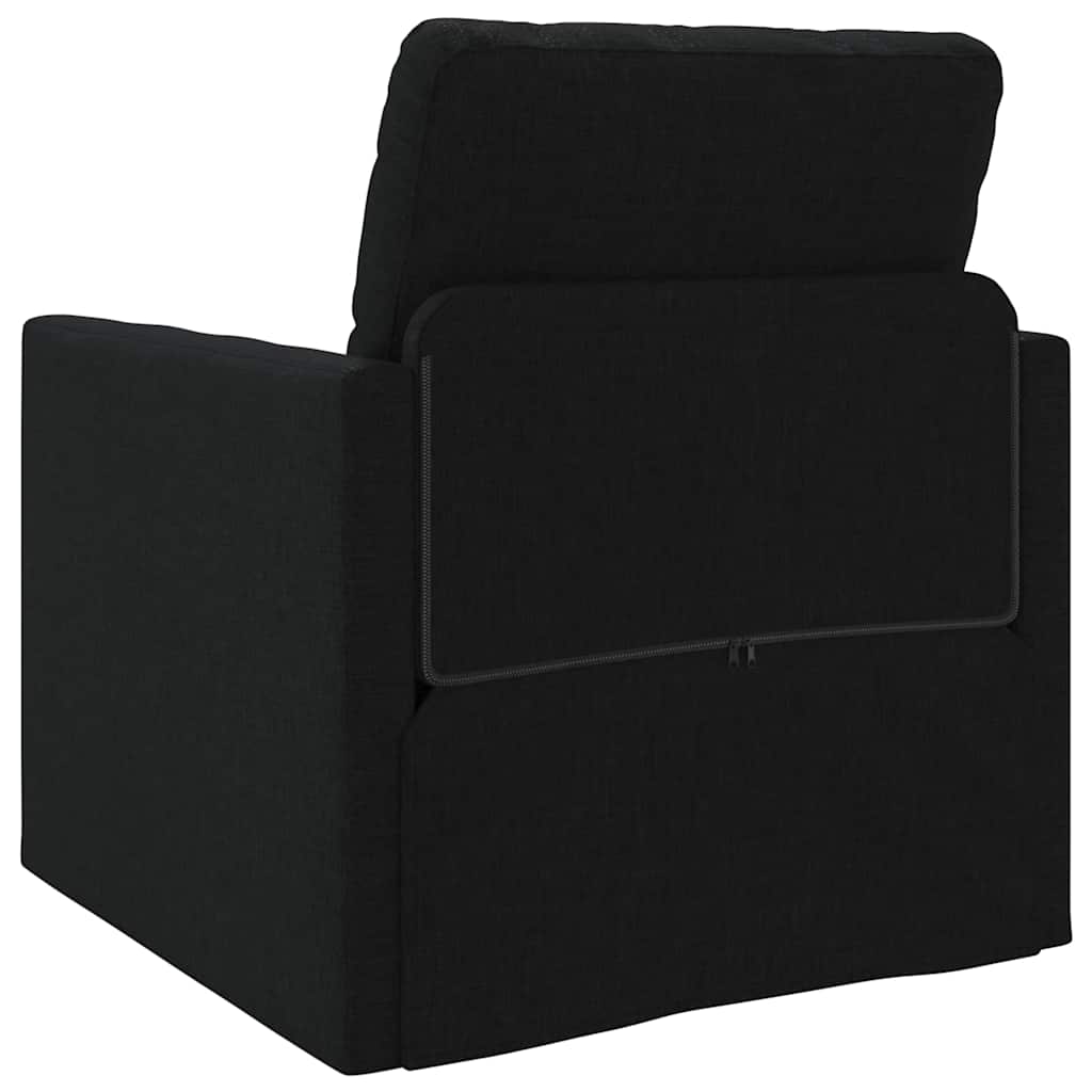 Floor Sofa Bed with Cushion Black 74 x 77 x 81 cm Fabric