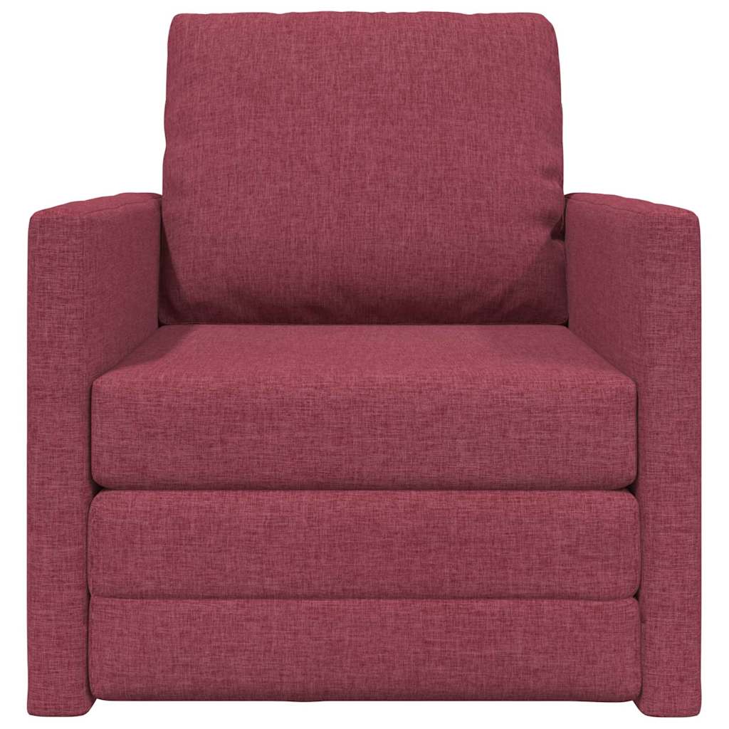 Floor Sofa Bed with Cushion Wine red 74 x 77 x 81 cm Fabric