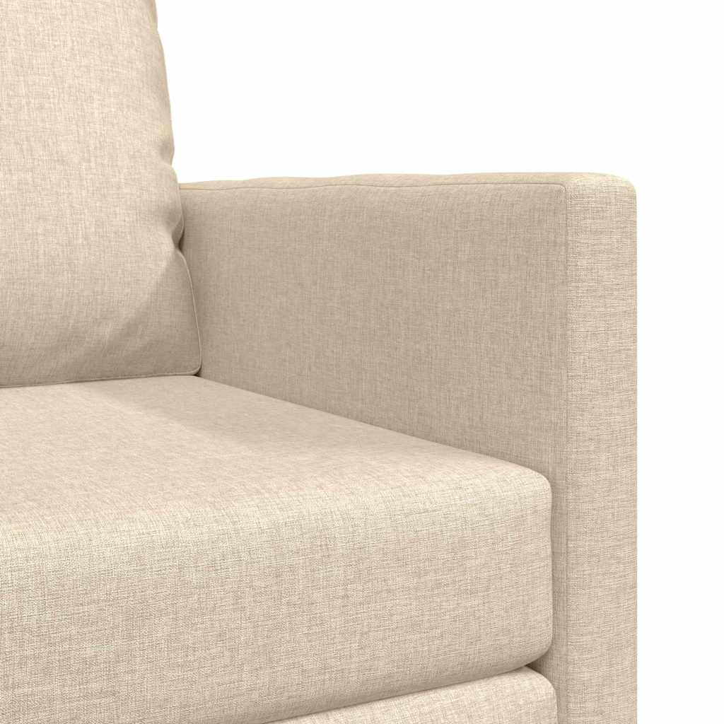 Floor Sofa Bed with Cushion Cream 74 x 77 x 81 cm Fabric
