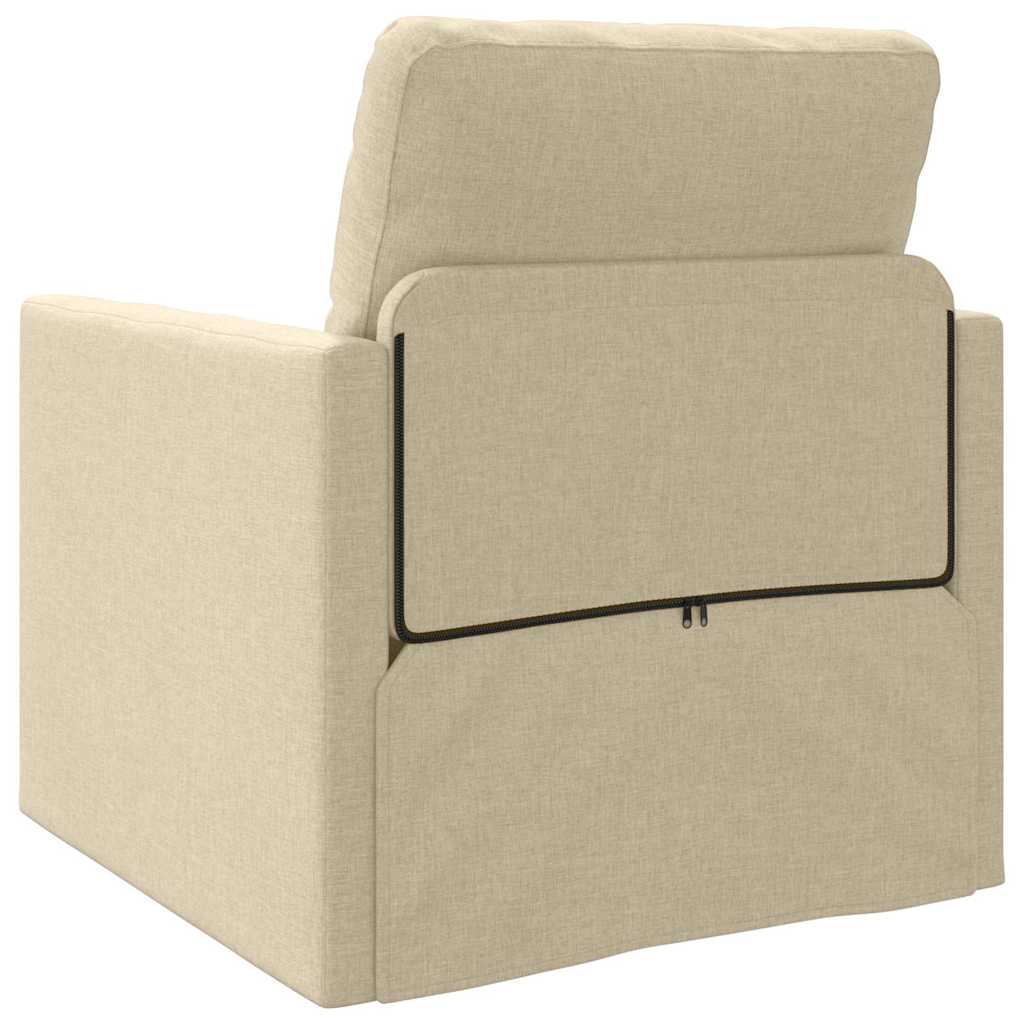 Floor Sofa Bed with Cushion Cream 74 x 77 x 81 cm Fabric