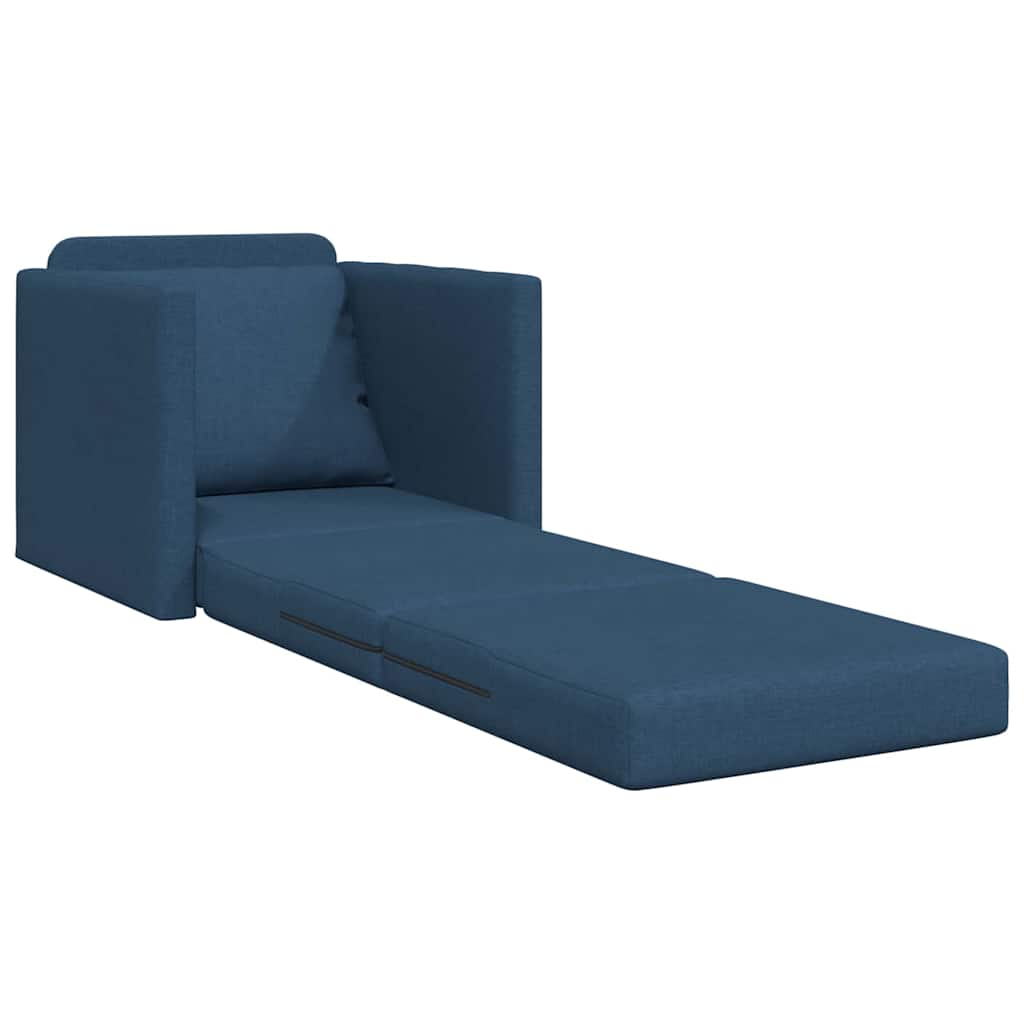 Floor Sofa Bed with Cushion Blue 74 x 77 x 81 cm Fabric