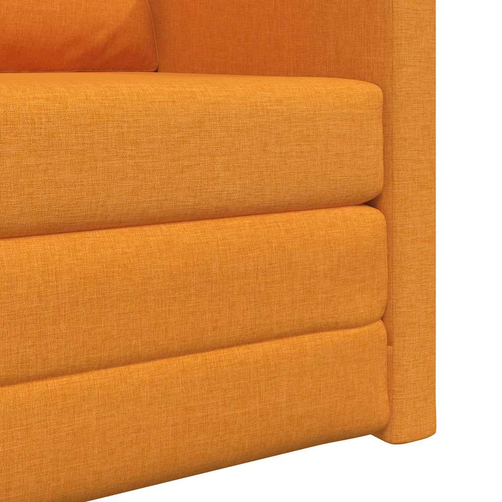 Floor Sofa Bed with Cushion Dark yellow 74 x 77 x 81 cm Fabric