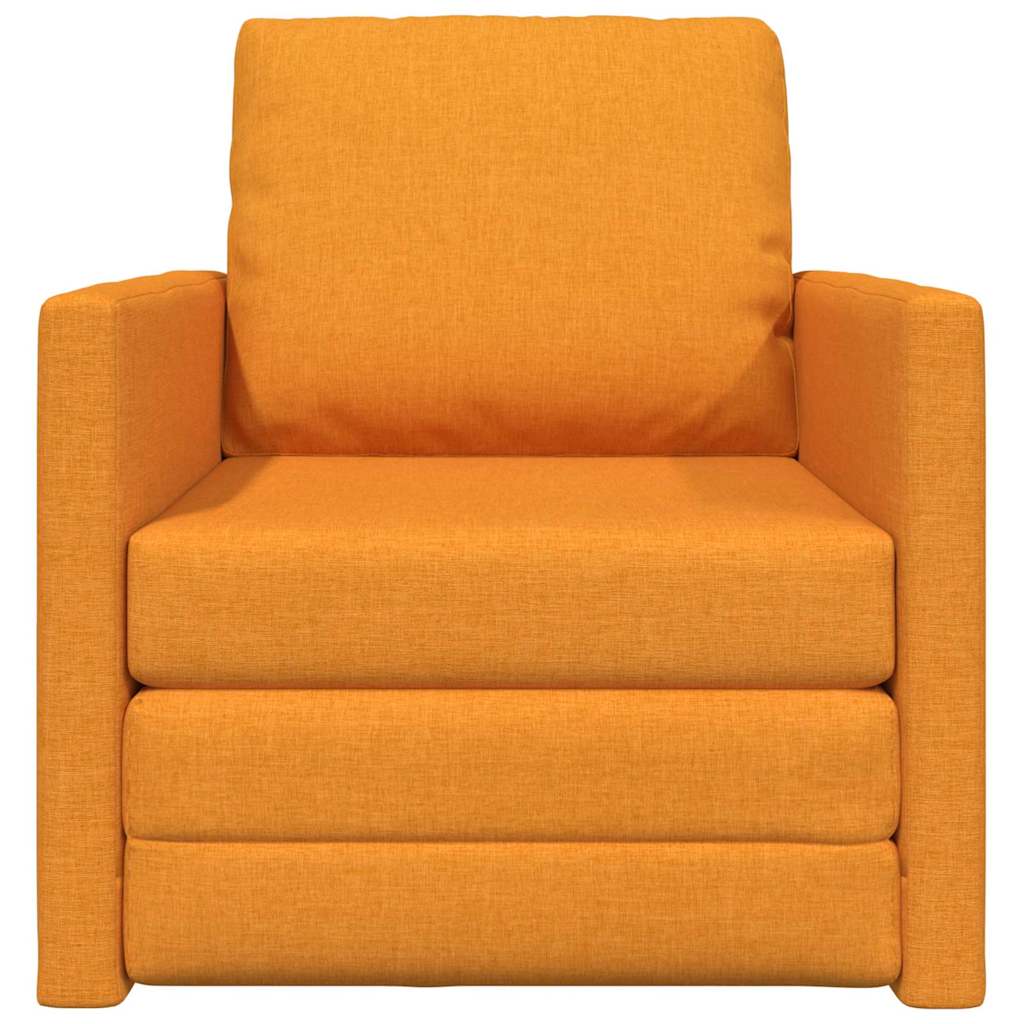 Floor Sofa Bed with Cushion Dark yellow 74 x 77 x 81 cm Fabric