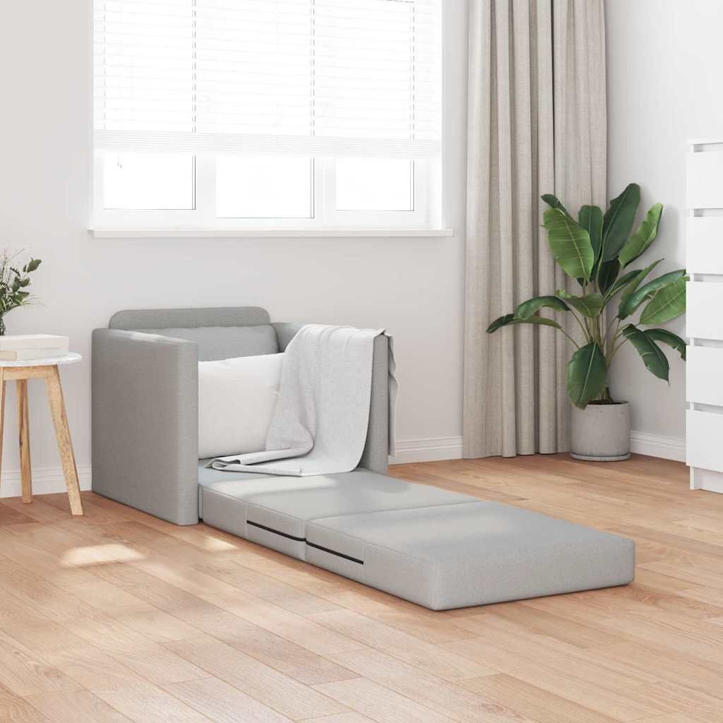 Floor Sofa Bed with Cushion Cloud grey 74 x 77 x 81 cm Fabric