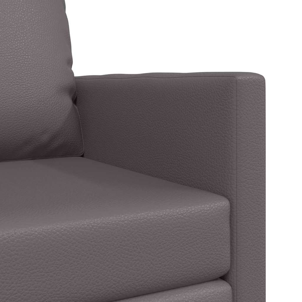 Floor Sofa Bed with Cushion Grey 74 x 77 x 81 cm Faux leather