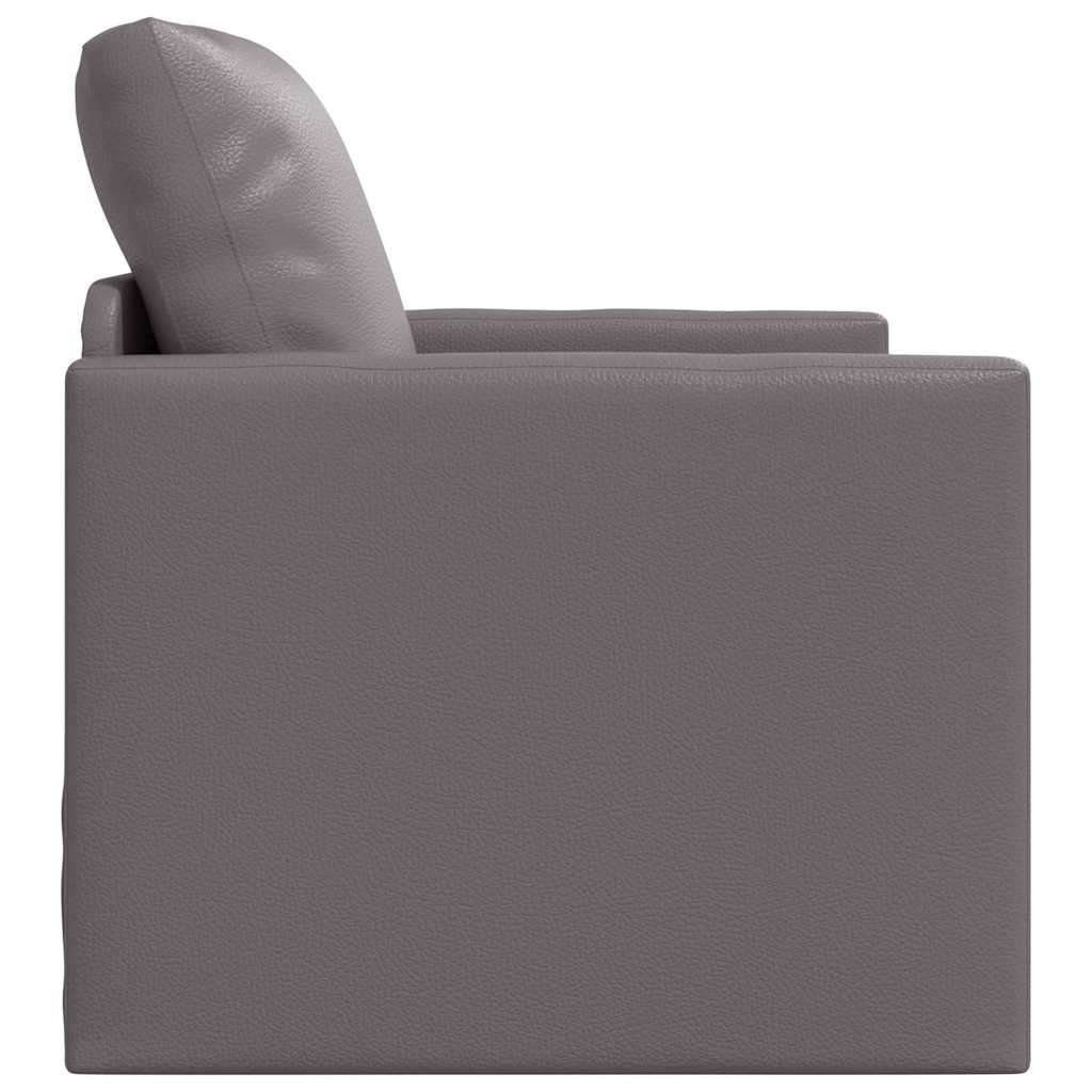 Floor Sofa Bed with Cushion Grey 74 x 77 x 81 cm Faux leather