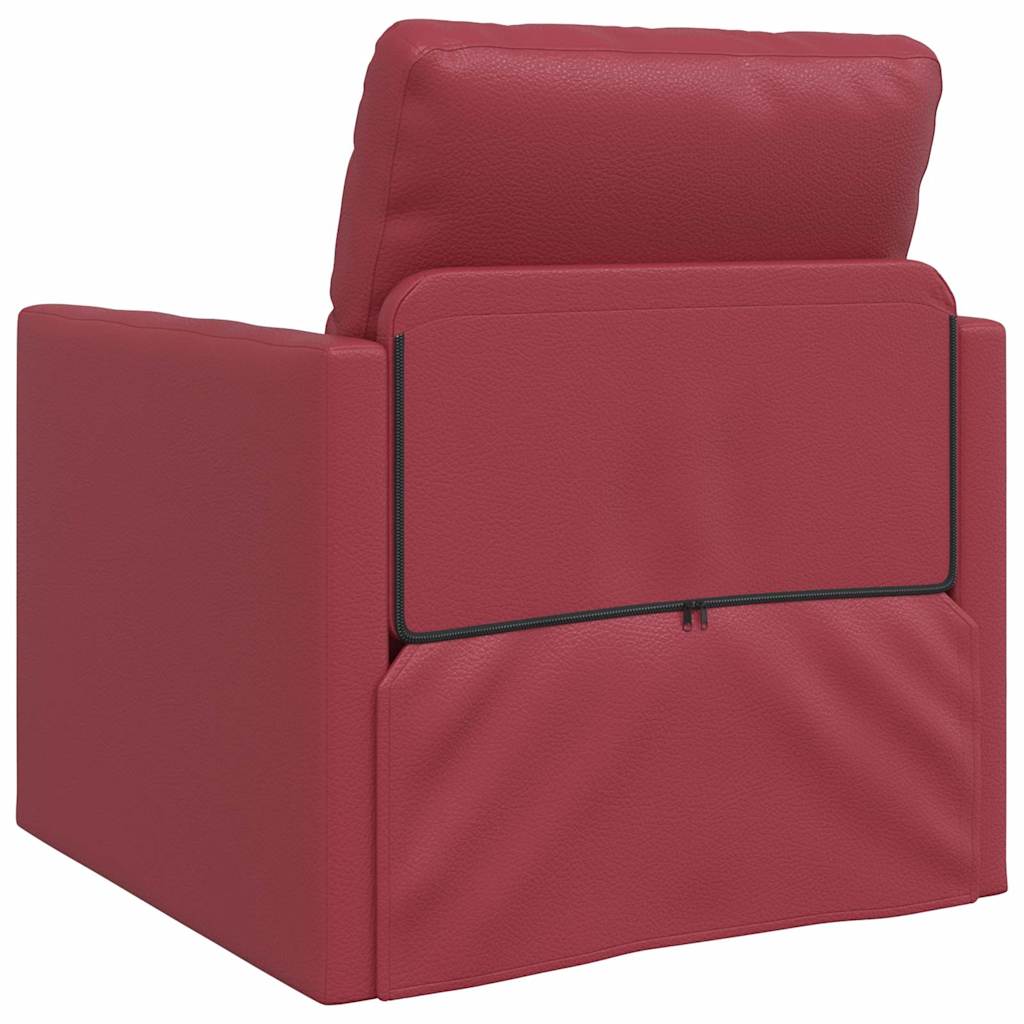 Floor Sofa Bed Wine red 74 x 77 x 81 cm Faux leather