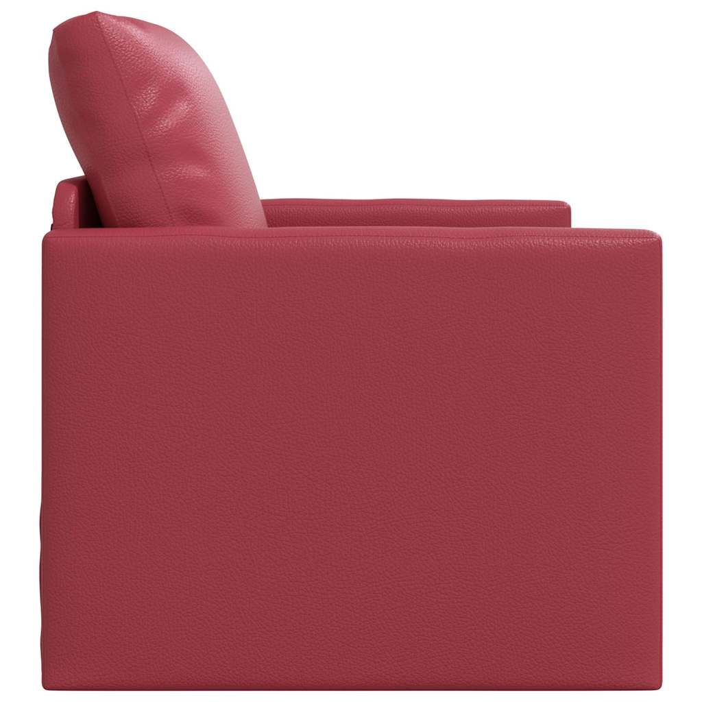 Floor Sofa Bed Wine red 74 x 77 x 81 cm Faux leather
