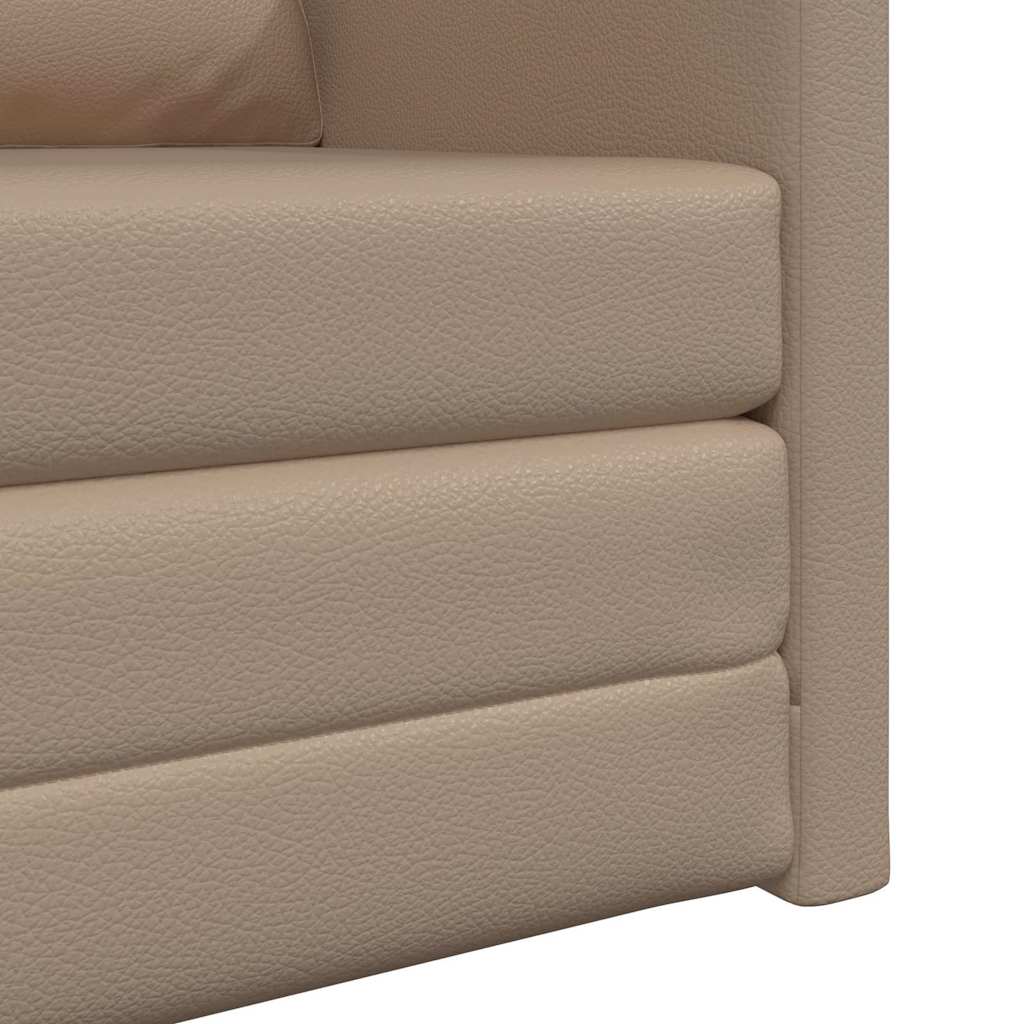 Floor Sofa Bed Cappuccino 74 x 77 x 81 cm Faux leather