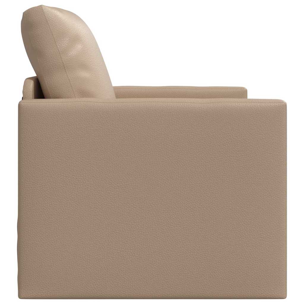 Floor Sofa Bed Cappuccino 74 x 77 x 81 cm Faux leather