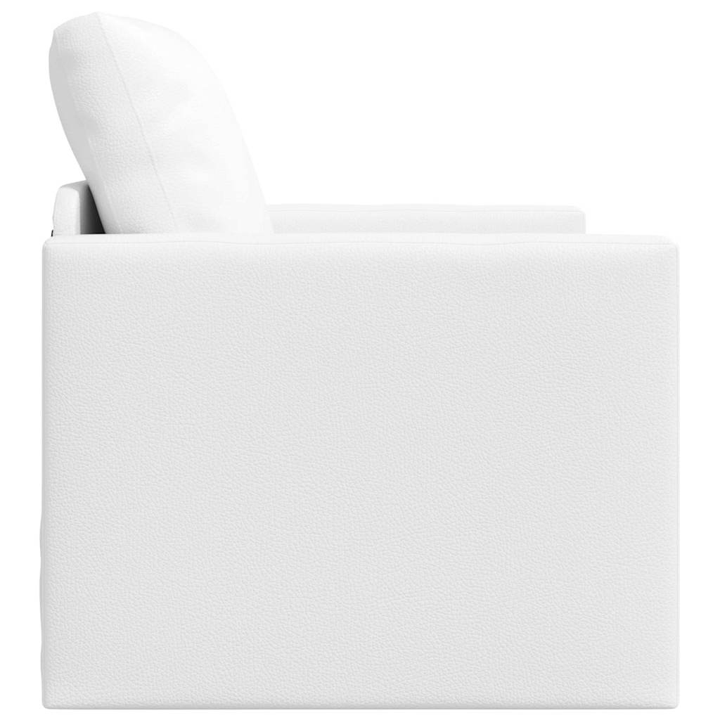 Floor Sofa Bed with Cushion White 74 x 77 x 81 cm Faux leather