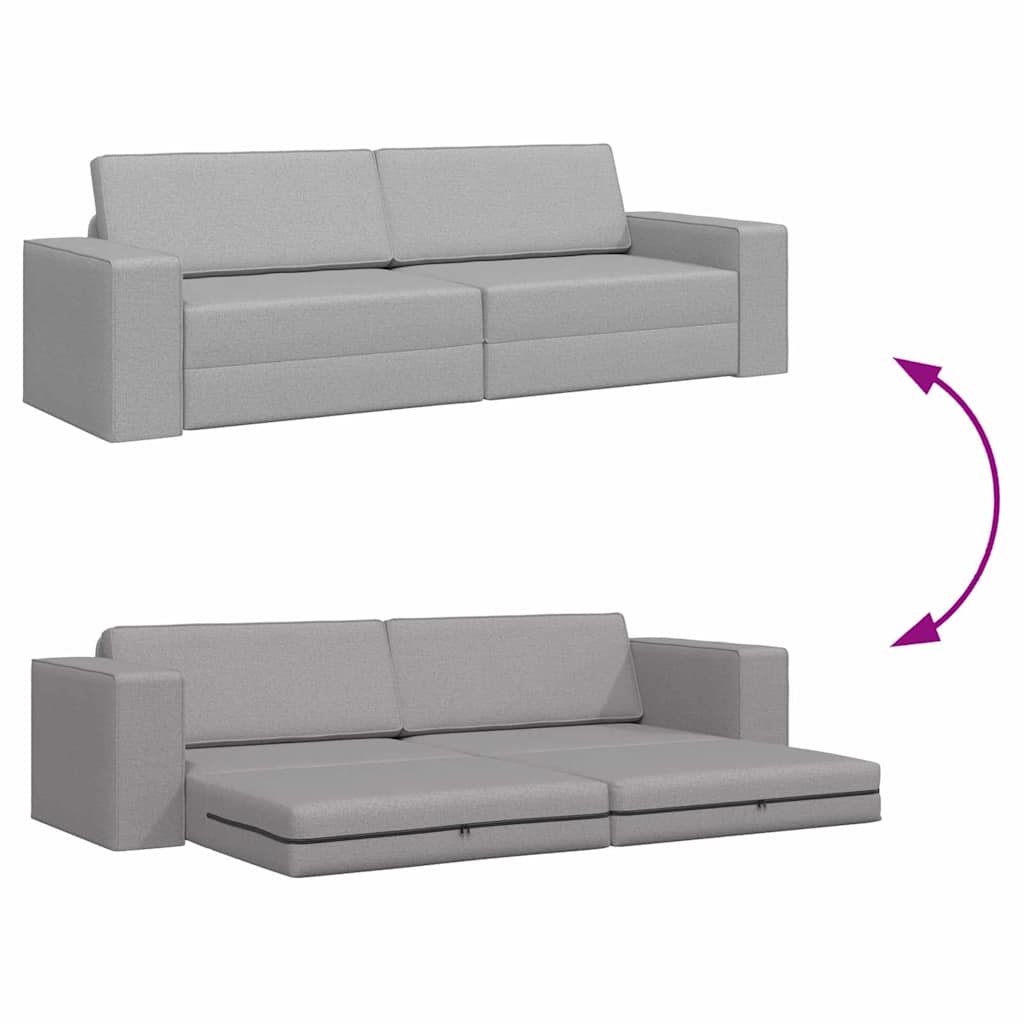 Floor Sofa Bed Cloud grey 245 x 78 x 77 cm Fabric