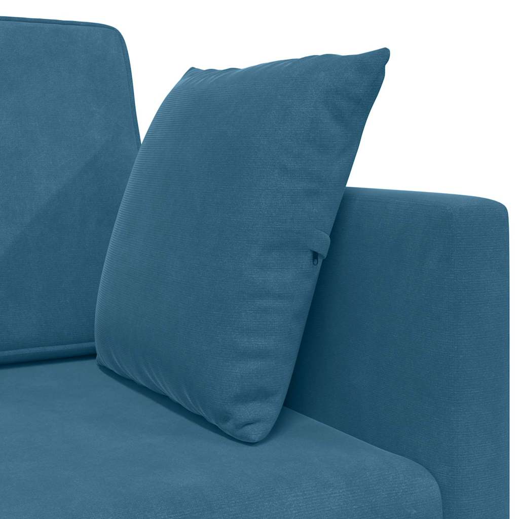 Floor Sofa Bed Blue 213 x 76 x 77 cm Velvet