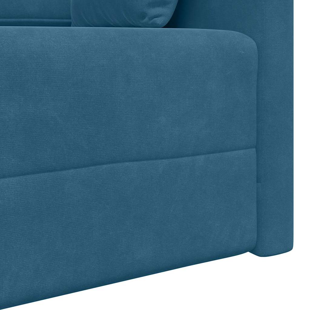 Floor Sofa Bed Blue 213 x 76 x 77 cm Velvet