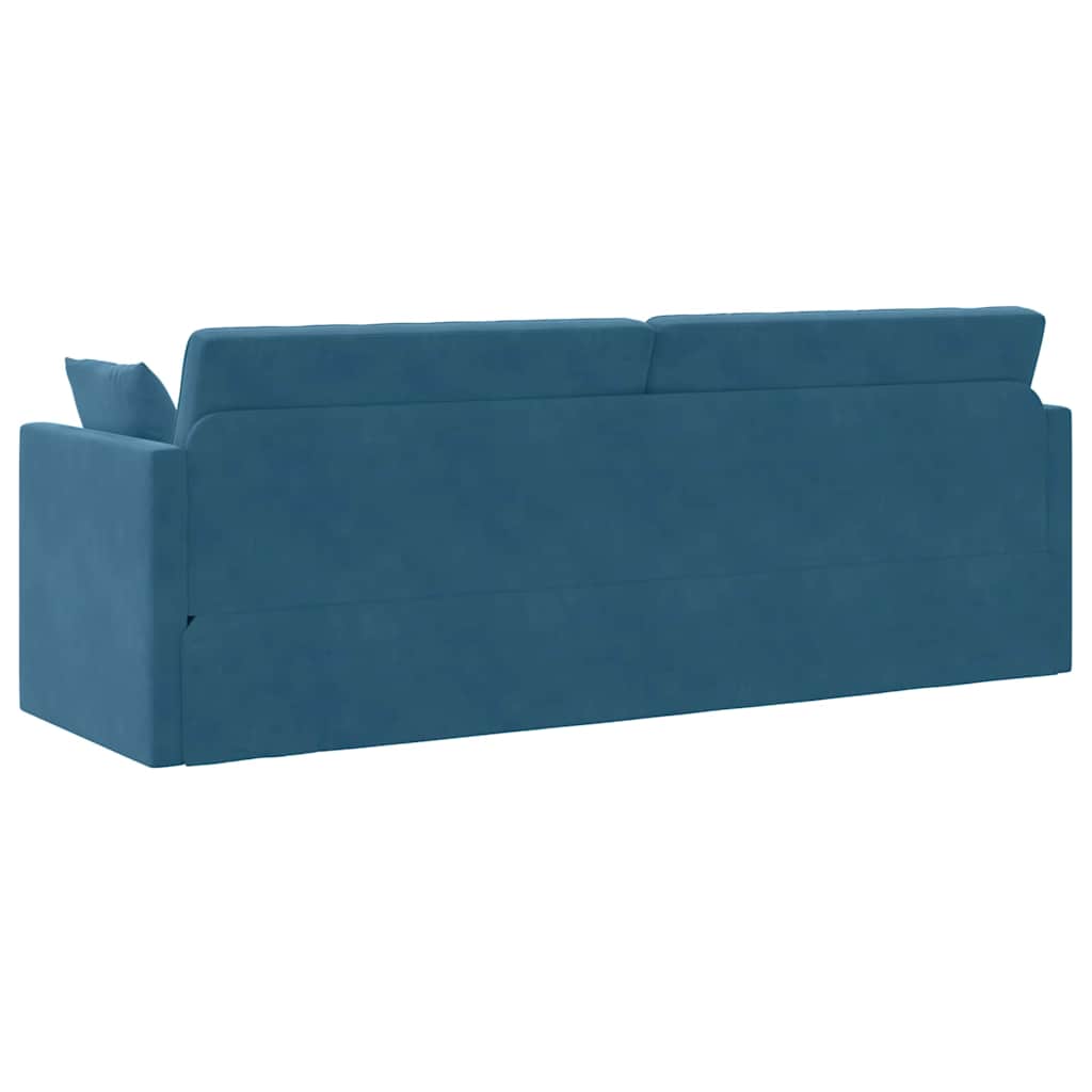 Floor Sofa Bed Blue 213 x 76 x 77 cm Velvet