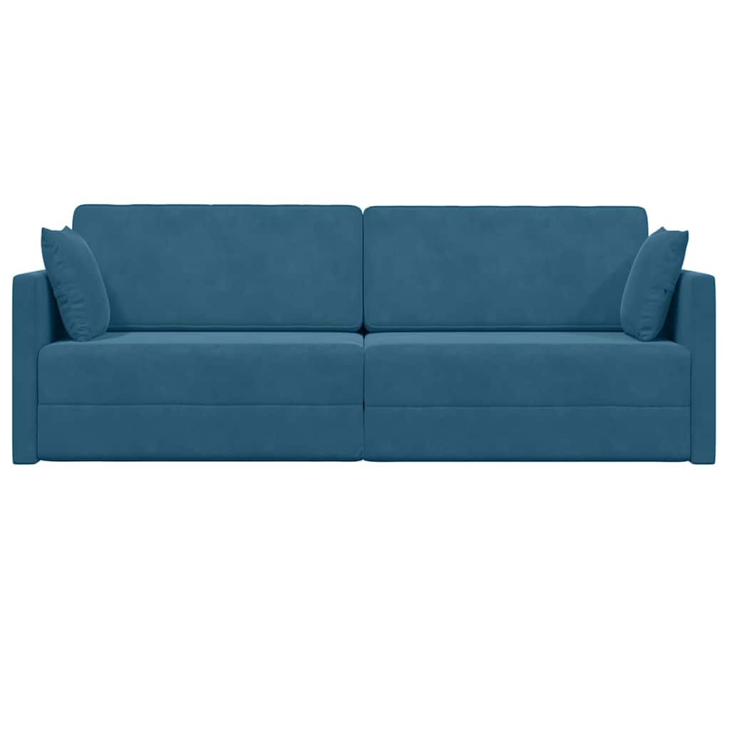 Floor Sofa Bed Blue 213 x 76 x 77 cm Velvet
