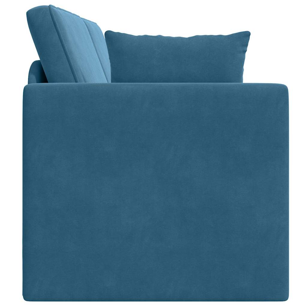 Floor Sofa Bed Blue 213 x 76 x 77 cm Velvet