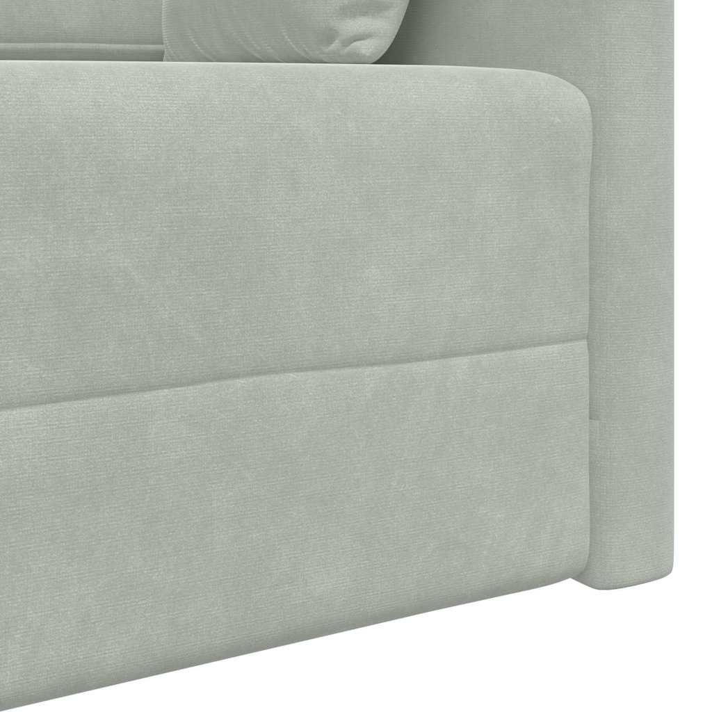 Floor Sofa Bed Light grey 213 x 76 x 77 cm Velvet