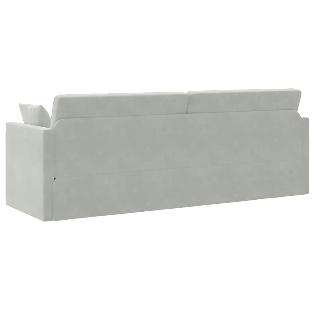 Floor Sofa Bed Light grey 213 x 76 x 77 cm Velvet