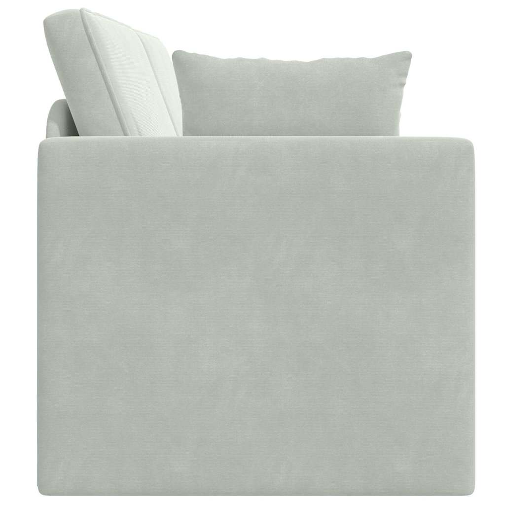Floor Sofa Bed Light grey 213 x 76 x 77 cm Velvet