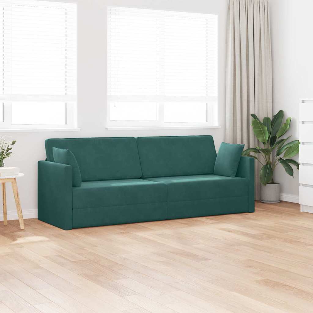 Floor Sofa Bed Dark green 213 x 76 x 77 cm Velvet
