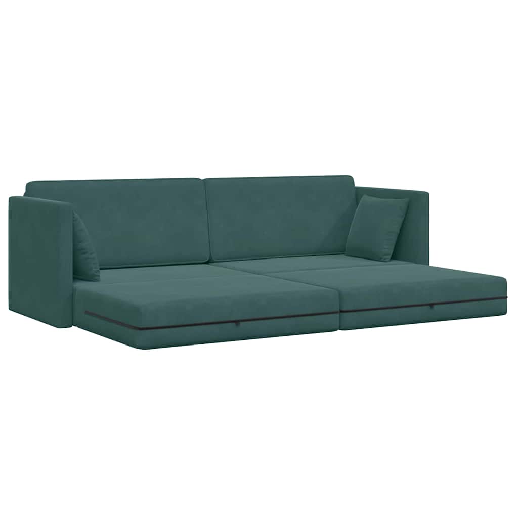 Floor Sofa Bed Dark green 213 x 76 x 77 cm Velvet