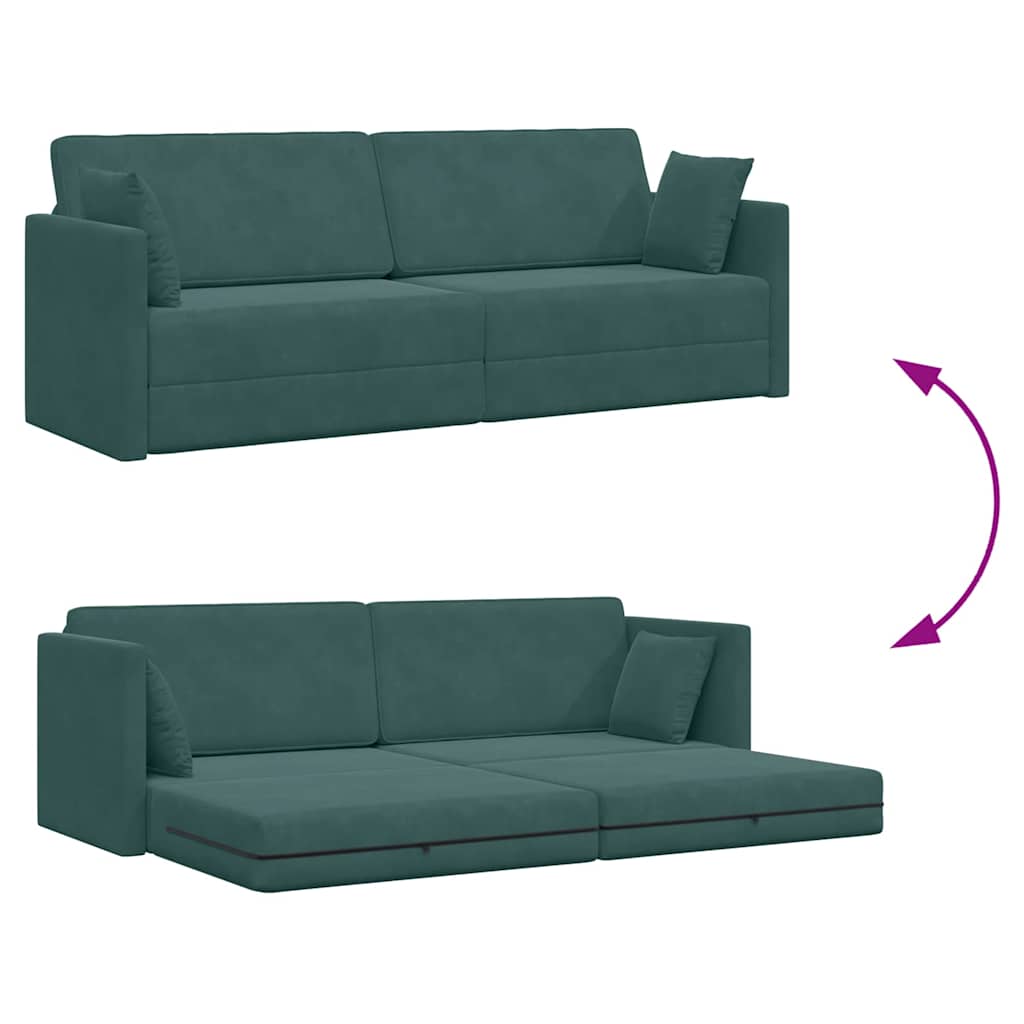 Floor Sofa Bed Dark green 213 x 76 x 77 cm Velvet