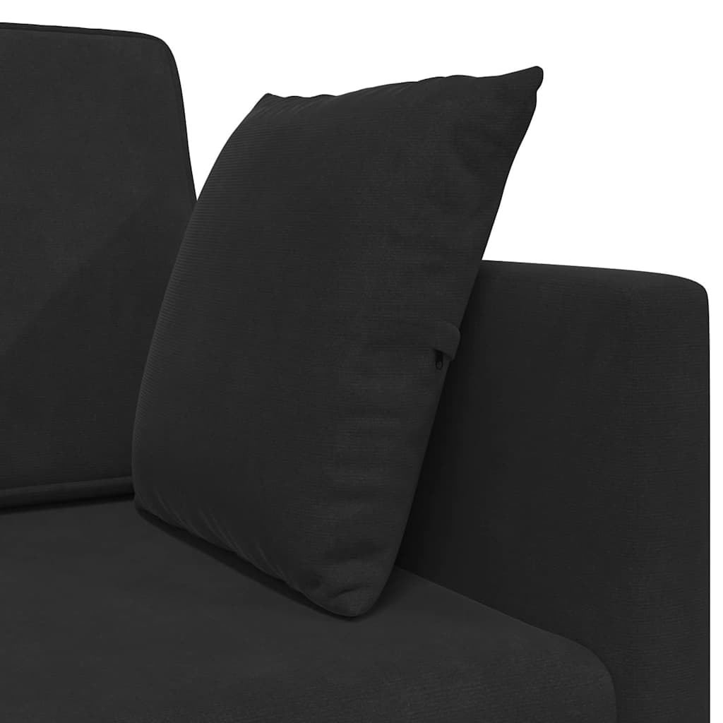 Floor Sofa Bed Black 213 x 76 x 77 cm Velvet