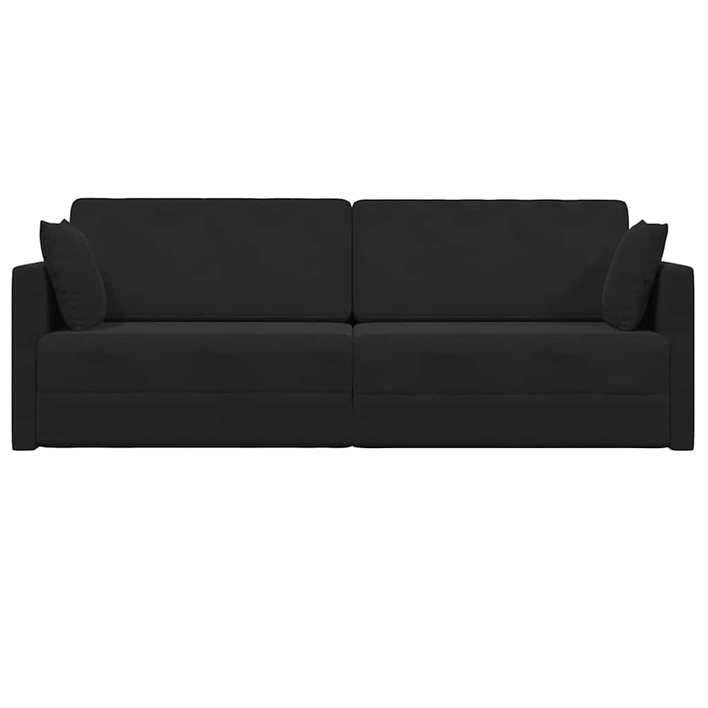 Floor Sofa Bed Black 213 x 76 x 77 cm Velvet