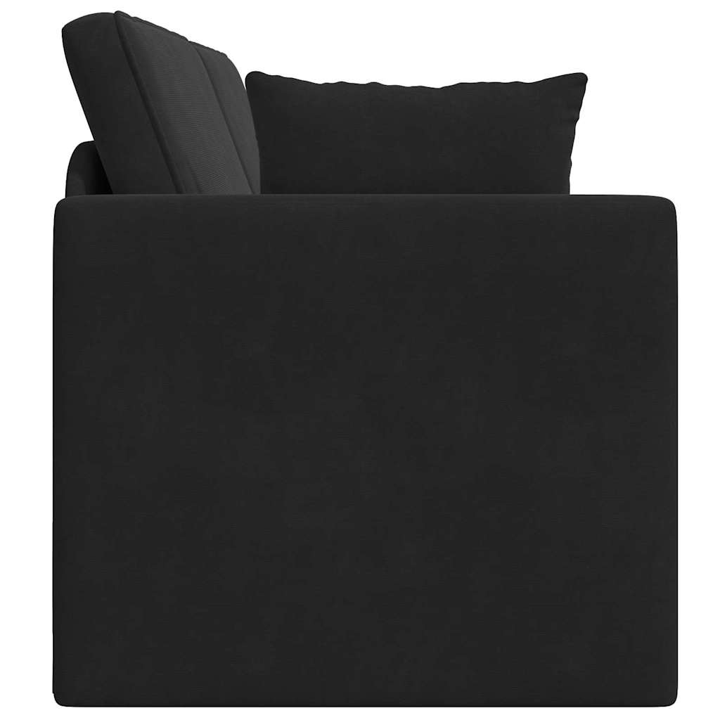 Floor Sofa Bed Black 213 x 76 x 77 cm Velvet
