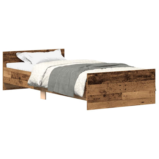 Bed Frame without Mattress Old Wood 90x190 cm Engineered Wood