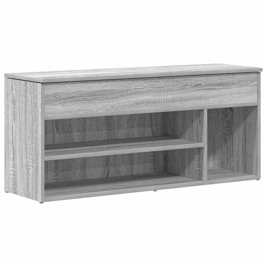 Shoe Bench Grey Sonoma 102x30.5x45 cm Engineered Wood