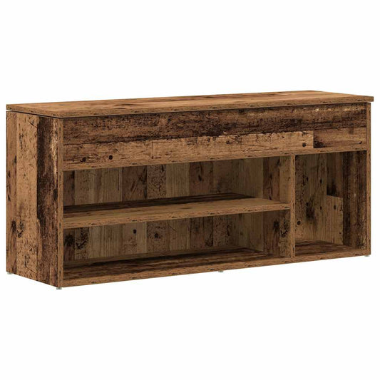 Shoe Bench Old Wood 102x30.5x45 cm Engineered Wood