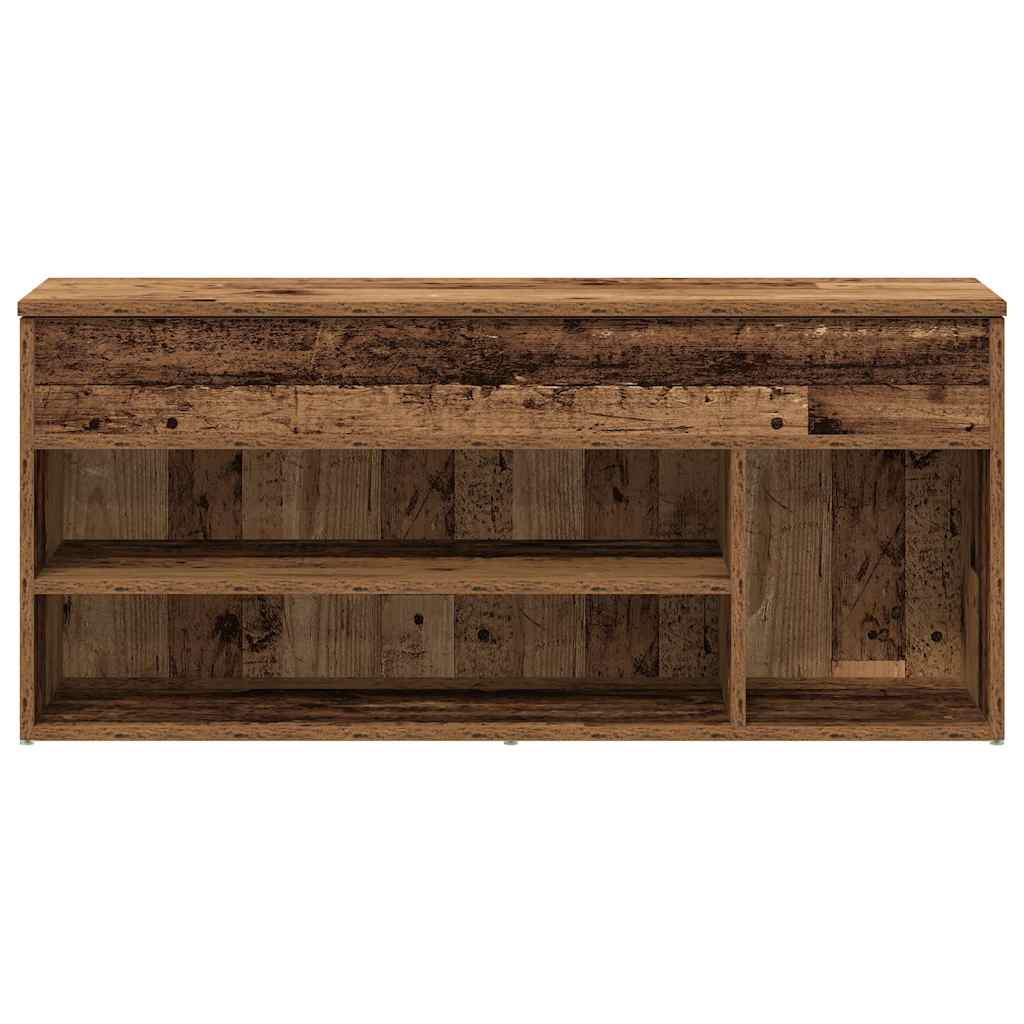 Shoe Bench Old Wood 102x30.5x45 cm Engineered Wood