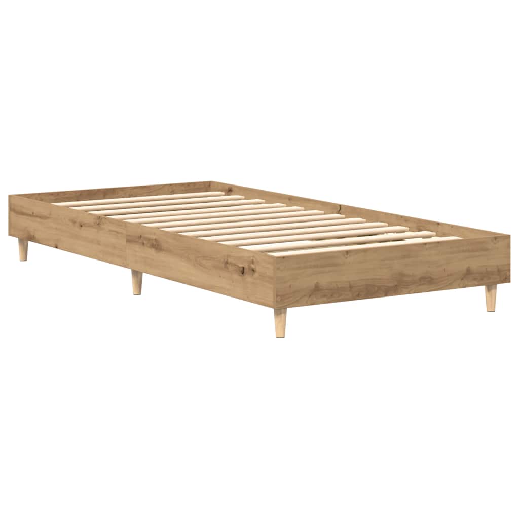 Bed Frame No Mattress Artisan Oak 100x200 cm Engineered Wood